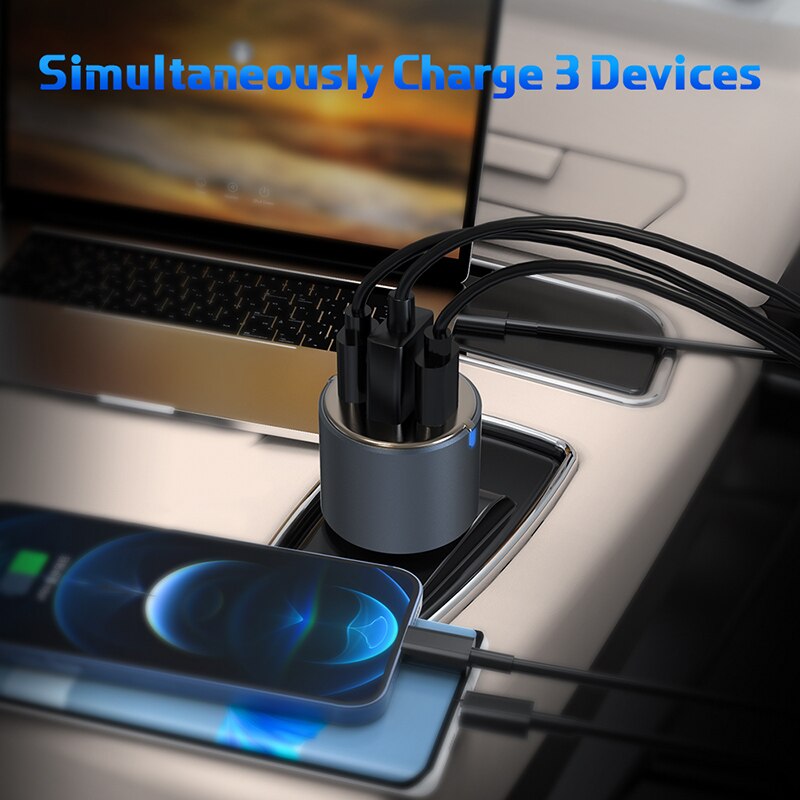 URVNS 66W USB C Auto Ladegerät, 33W PPS / 30W PD/ QC 3,0 Schnelle Ladung USB Ladegerät Für iPhone 13/13 Profi Max, iPad Mini/Profi, Samsung