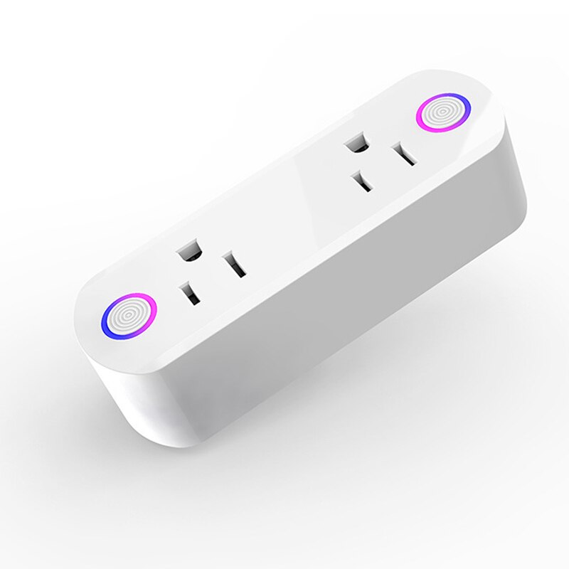 ASEER US WiFi Smart Socket 16A,Double Power Plug Outlet Remote Control Socket,Timer function compatible Alexa Google Home IFTTT