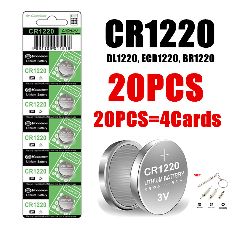 2-100pcs 45mAh CR1220 Batteria a bottone a bottone per orologio Chiave remota per auto CR 1220 ECR1220 GPCR1220 5012LC 3V Batterie al litio: BIANCO