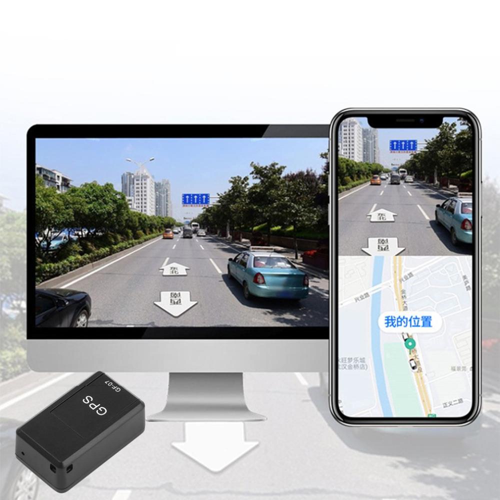 Localizador de GPS para coche GF07 Mini, posicionador magnético mejorado, dispositivo de seguimiento de registro antipérdida, función de adsorción magnética, 400mah, color negro