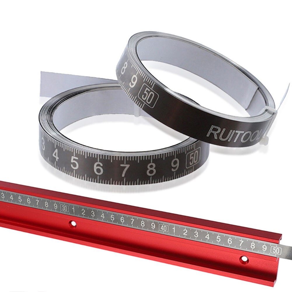 Stainless Steel Miter Track Tape Measure Self Adhesive Metric Steel Ruler Miter Saw Scale Woodworking Ruler Table Saw Band Track