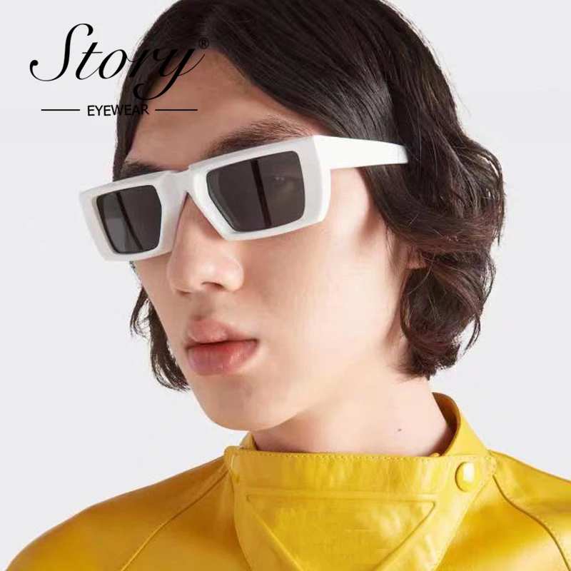 HISTORIA Retro verde rectángulo gafas de sol mujeres hombres Vintage tortuga marco cuadrado gafas de sol UV S2340M