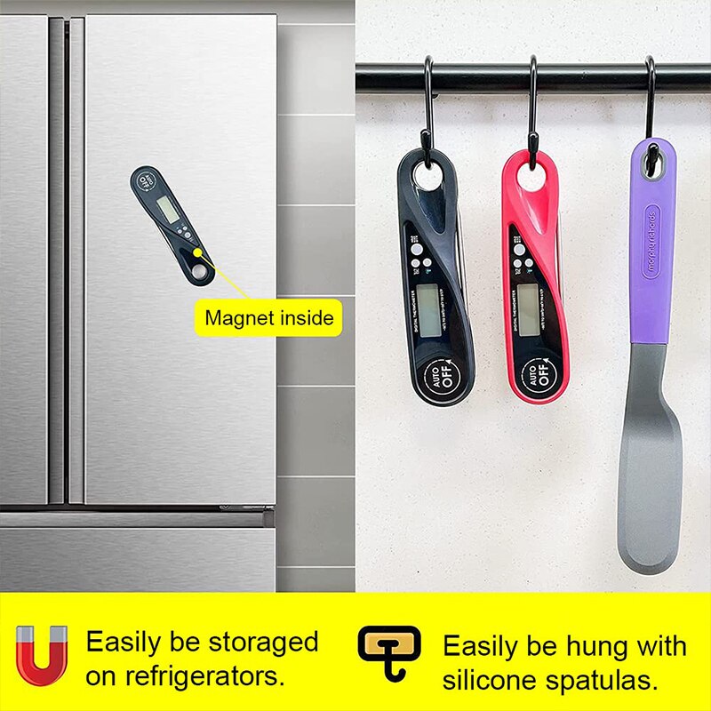 Folding Digital Kitchen Food Thermometer Meat Water Milk Cooking Probe BBQ Electronic Oven Thermometer Waterproof Tools