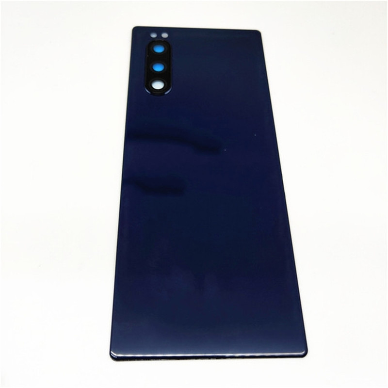 100% vetro originale per Sony Xperia 5 posteriore J8210 J8270 J9210 coperchio batteria coperchio alloggiamento sportello posteriore coperchio alloggiamento di ricambio: Blu