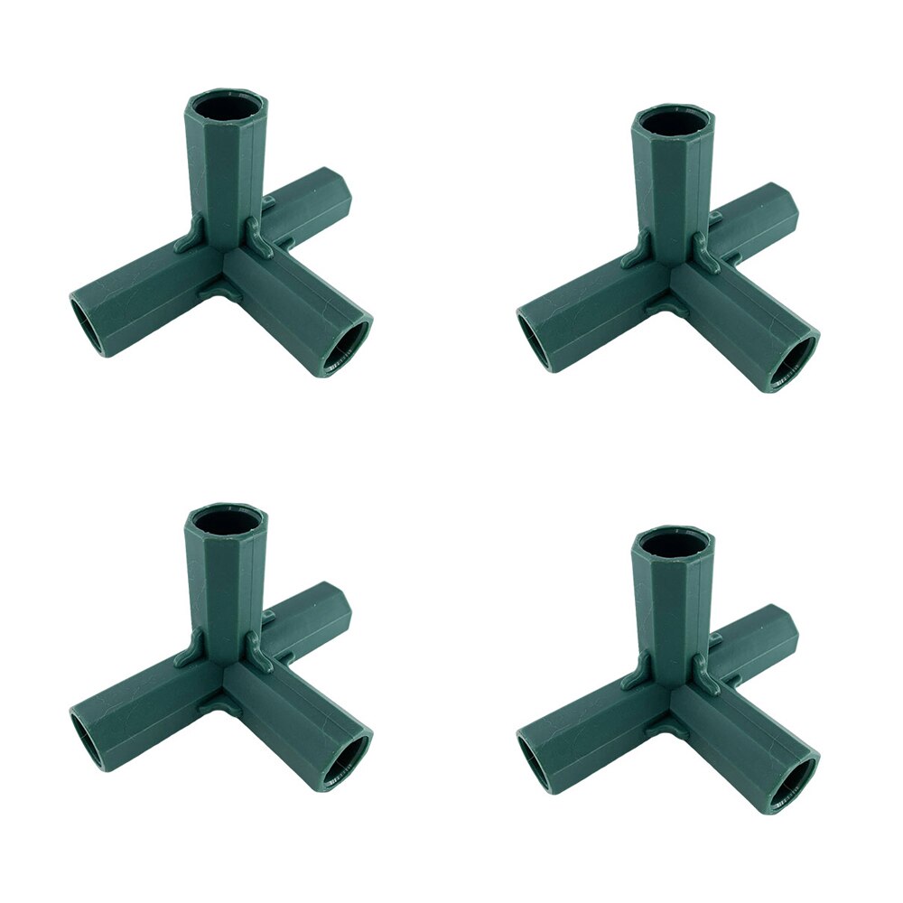 Conector de tubería de 11mm para invernadero, marco de plástico PE, 3 vías, soporte para plantas, bricolaje: 4 PCS      B