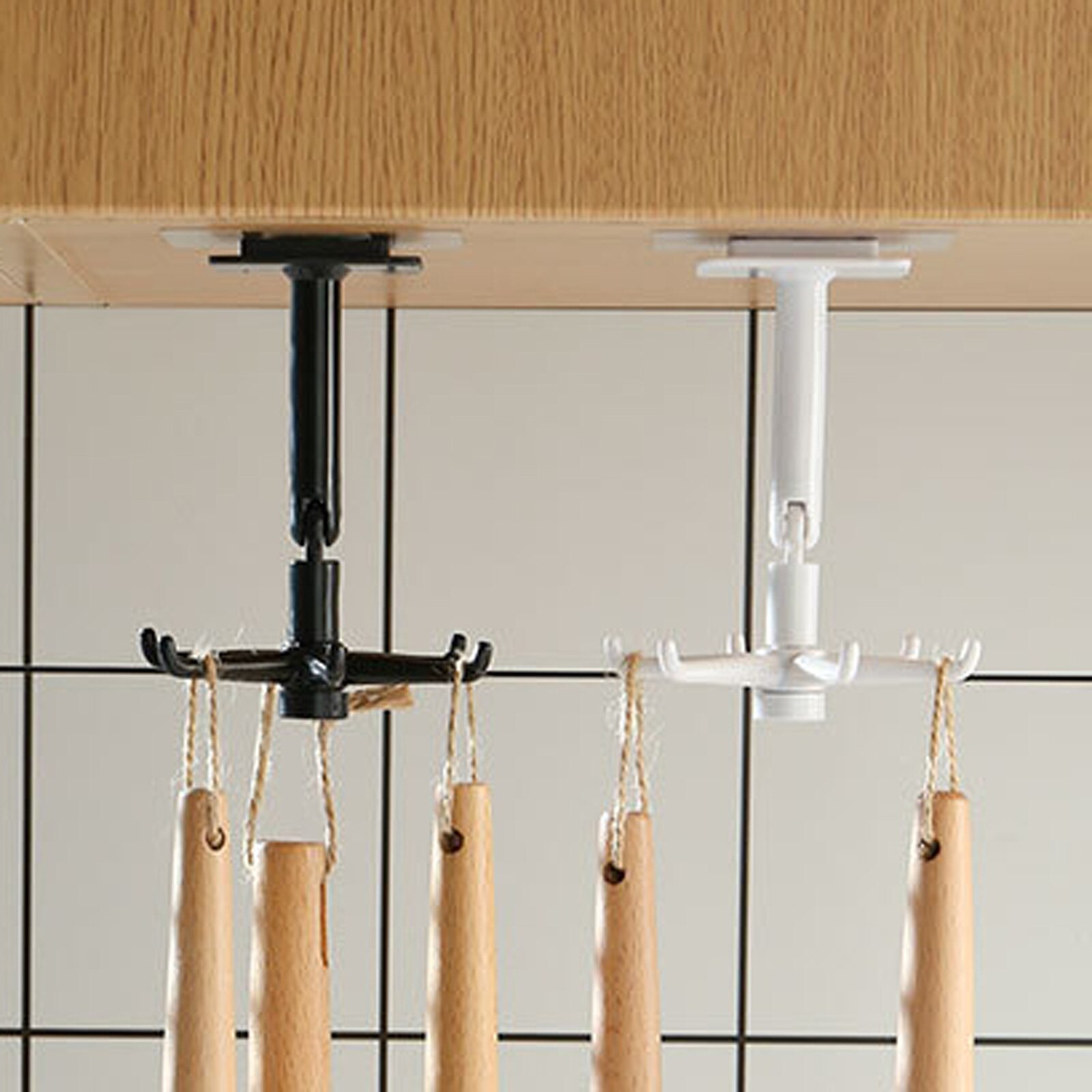 Wall Mounted 360 Rotating Coat Hanger Rotating Four-claw Storage Hook Without Punching Kitchen Gadgets Accessories Bath Hook1216