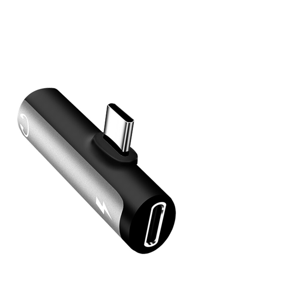 2 In 1 Typ C Zu 3,5mm Jack Kopfhörer Lade Konverter USB Typ-C Audio Adapter für Samsung s20 Xiaomi Huawei P20 Pro Typ C: Silver