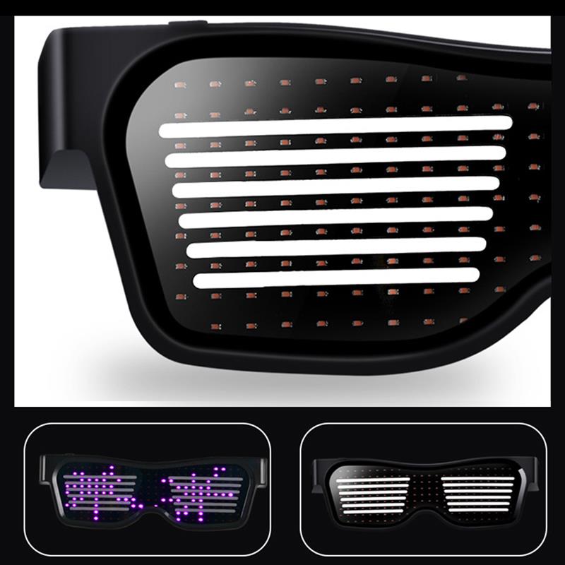 DIY Magic Bluetooth Led Party Glasses APP Control Luminous Glasses USB Charge Edit Multi-lingual Quick Flash LED