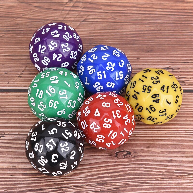 1pz 60 viso Dadi per Il Gioco Poliedrici D60 Multi di lato Acrilico Dadi regalo per gli amanti del gioco TRPG