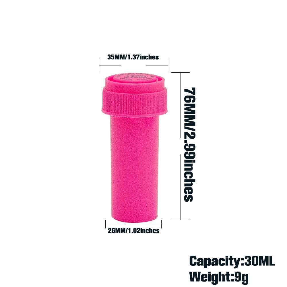 8 dram druk omlaag & draai flesje container acryl plastic opbergpotje pillenflesje doosje kruiden waterdichte container