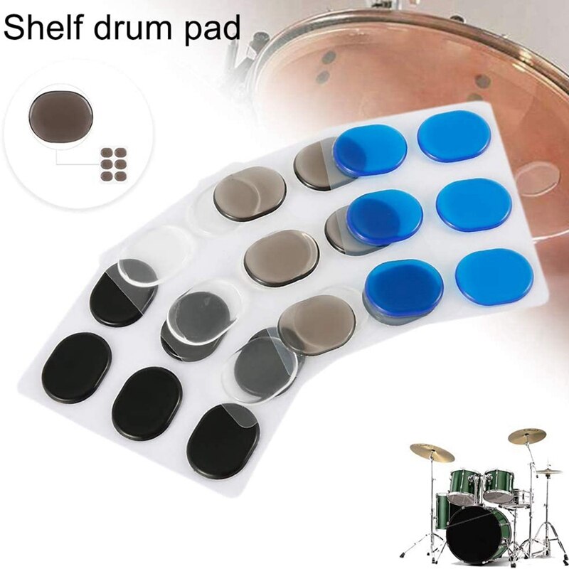 24 Pcs Drum Damper Gel Pad Silicone Drum Damping Soft Drum Damper Drum Snare Drum Mute Pad for Controlling Drum Sounds