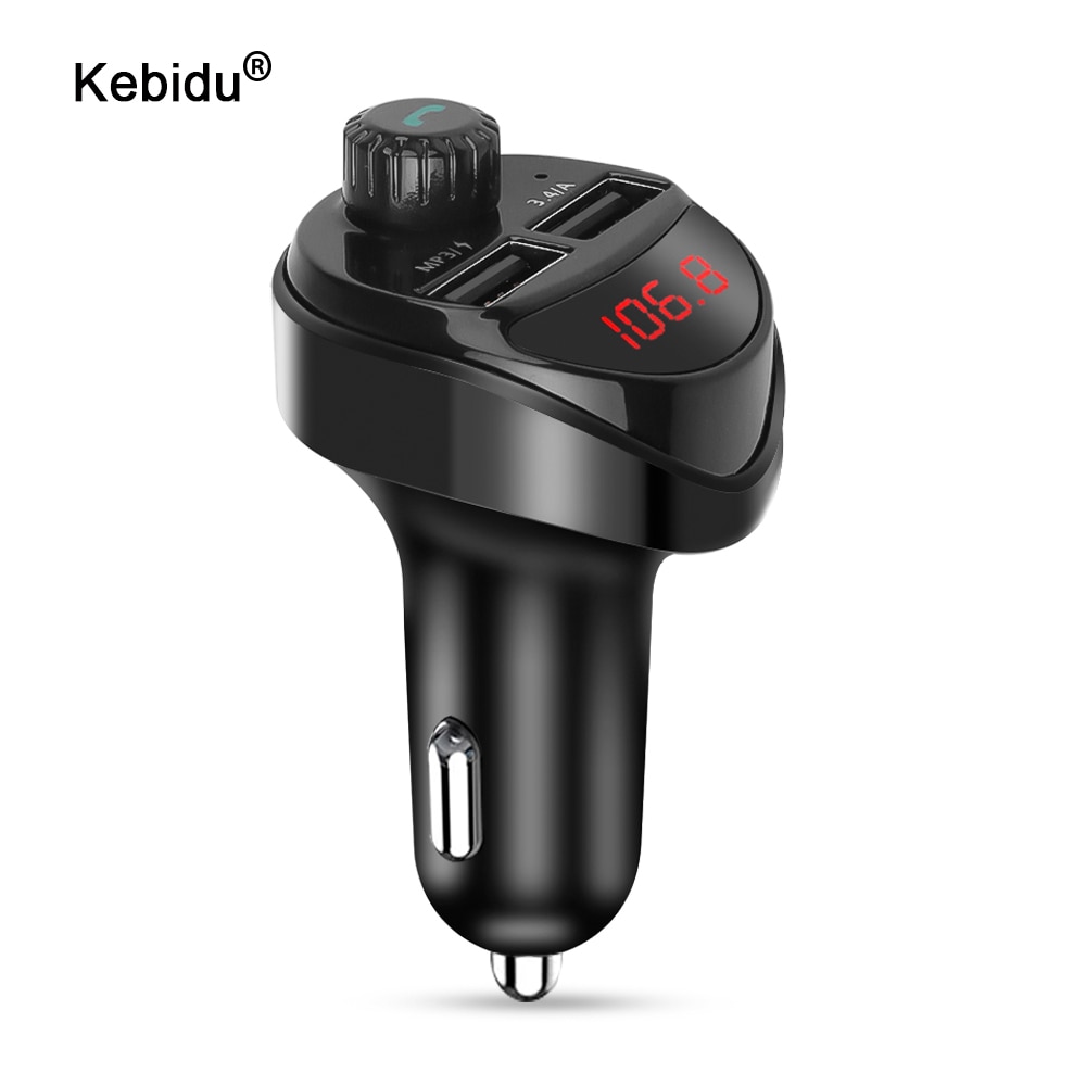 kebidu Car Charger FM Transmitter Bluetooth Car Audio MP3 Player TF Card Car Kit 3.4A Quick Charger Dual USB Car Phone Charger