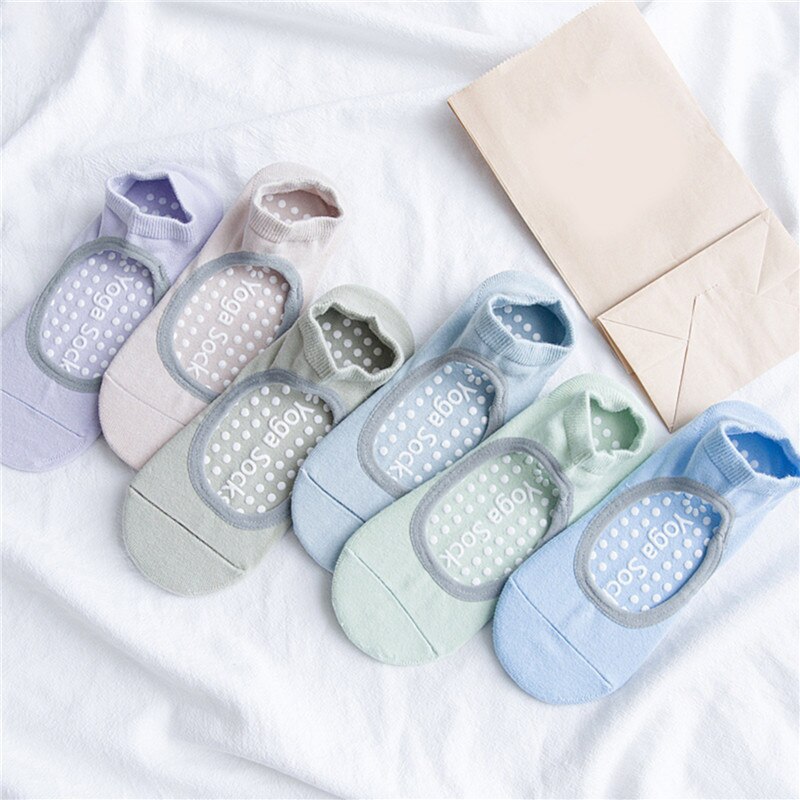 Damen-bandagen-yogasocken, rutschfest, schnelltrocknend, dämpfend, pilates-ballettsocken, guter halt, baumwollsocken