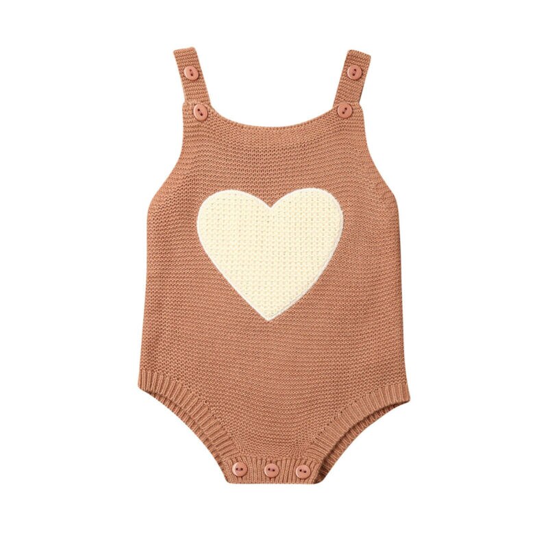 Body en tricot pour bébé garçon et fille | Gilet sans manches, combinaison vêtements taille 0-18M,: Marron / 3M