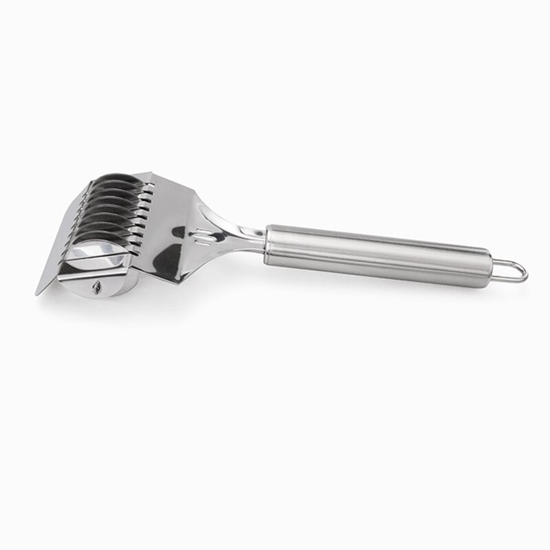 Máquina de prensado con Mango antideslizante, Cortador Manual de fideos, trituradora de rodillo para cortar masa, suministros de cocina de acero inoxidable: Default Title