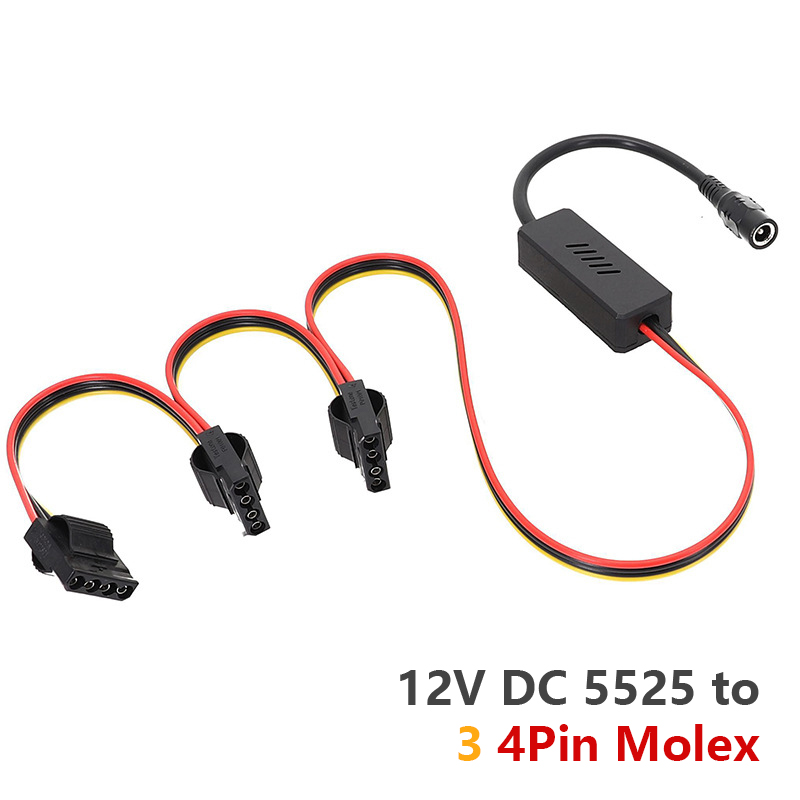1pcs DC 5525 To SATA Hard Drive Power Supply Cable DC 12V To 4Pin Molex HDD Cable Step-down Voltage Regulator