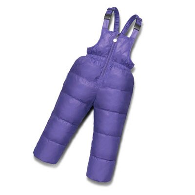 Baby Boys Girls Winter Down Pants Children Thicken Overalls Outerwear Toddler White Duck Down Pant Kids Warm Trousers Jumpsuit: Light Purple / 4T