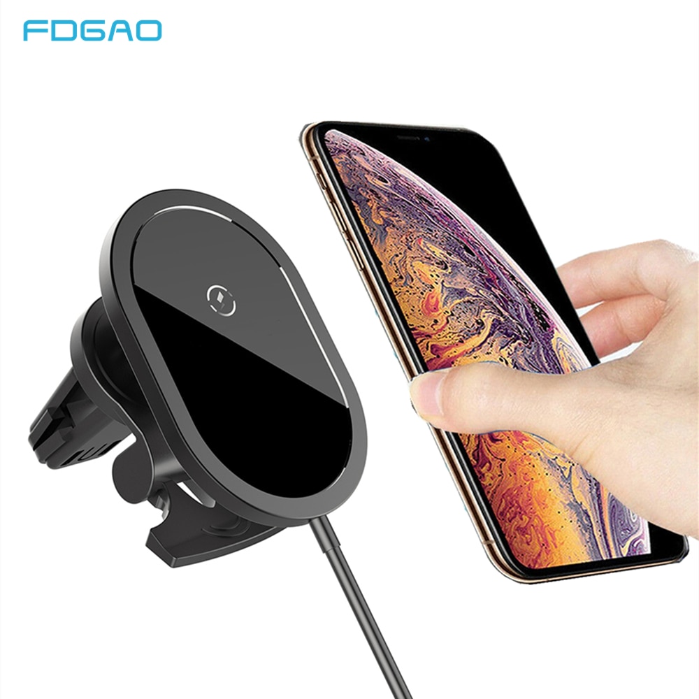 15W Magnetic Wireless Car Charger for iPhone 12/12 Pro Max, Samsung S20/S10, Huawei Mate 40 Pro - Fast Charge Phone Holder