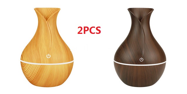 KBAYBO 130ml USB difusor de aceites aromáticos humidificador eléctrico de madera humidificador de aire ultrasónico aromaterapia LEDlight nebulizador para el hogar: K-H121AB
