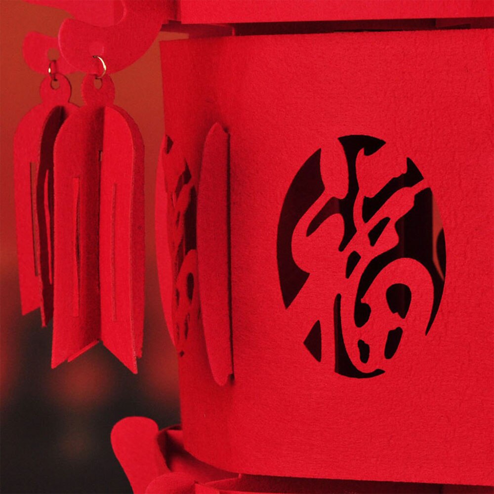 År kinesisk lanterne kinesisk 3d rød lanterne traditionel non-wovenl stof julefest dør til boligindretning