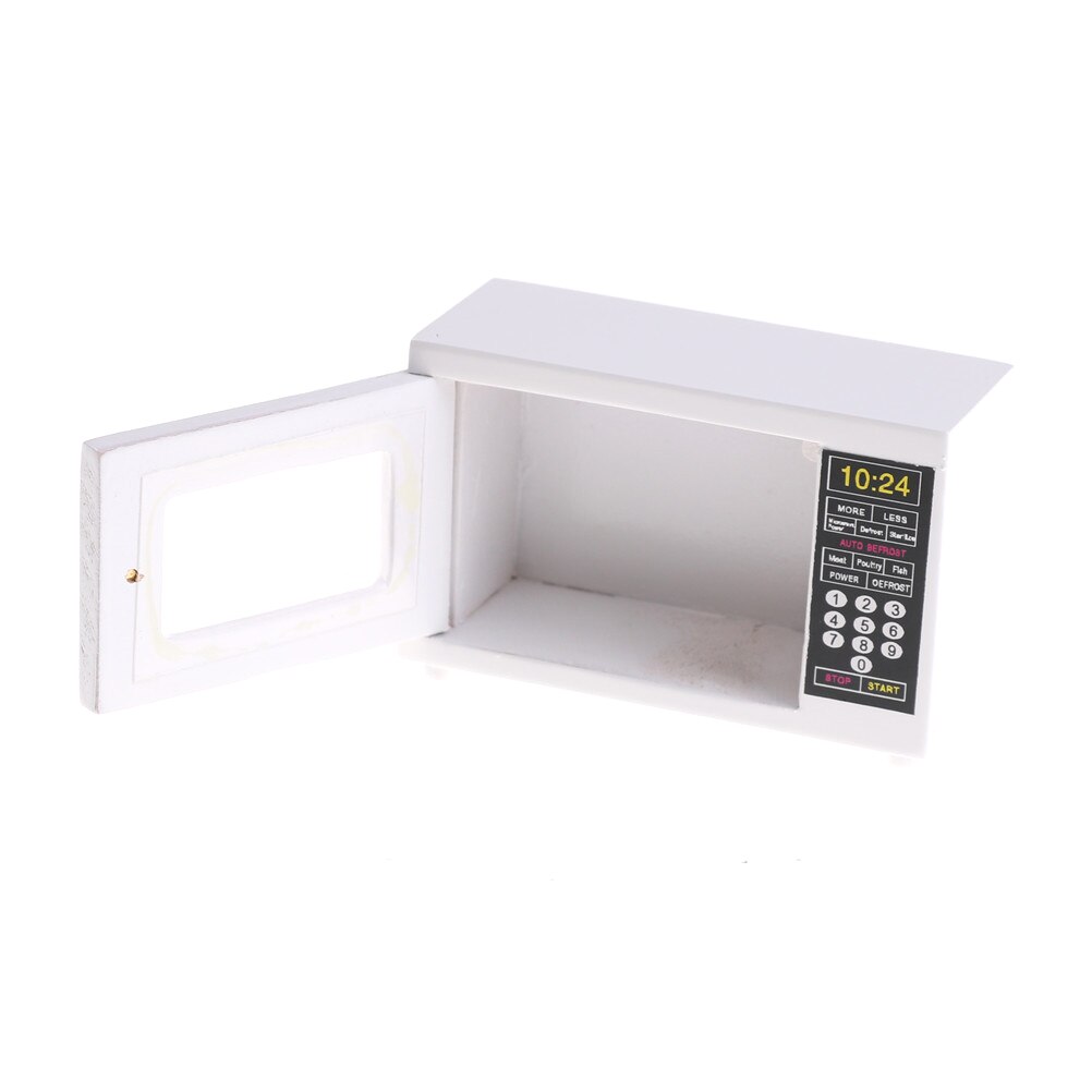 1:12 hvid mikrobølgeovn dukkehus køkken miniature