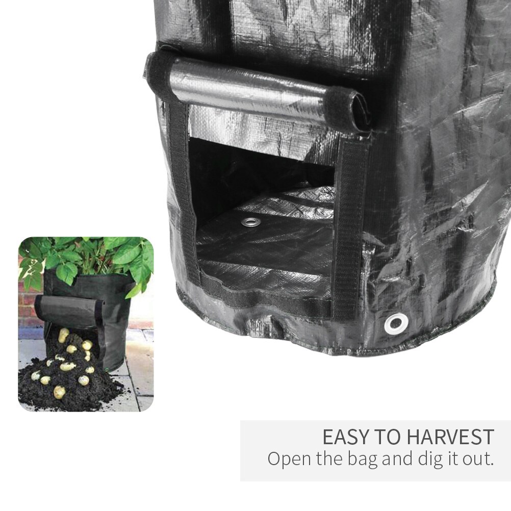Bolsa de siembra de patatas, saco patatas de siembra de PE con agujero de drenaje, cultivo de maceta para verduras, Kit de jardín para el hogar