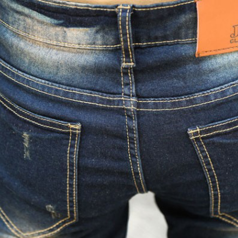 Sokotoo mænds huller patch ripped skinny jeans mandlige slim denim pencil bukser koreansk stil lange bukser
