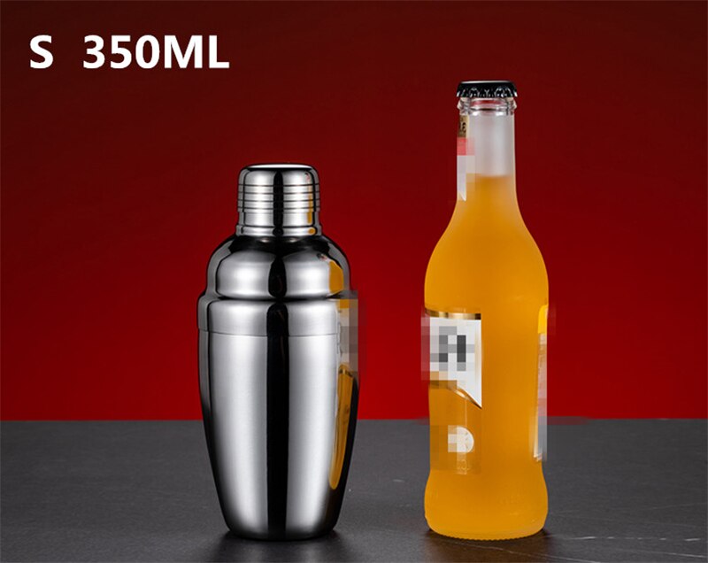 Stainless steel cocktail shaker thickened Shaker cup shake cup bar tool milk tea set mixer bar supplies kitchen accessories: cocktail shaker 350M