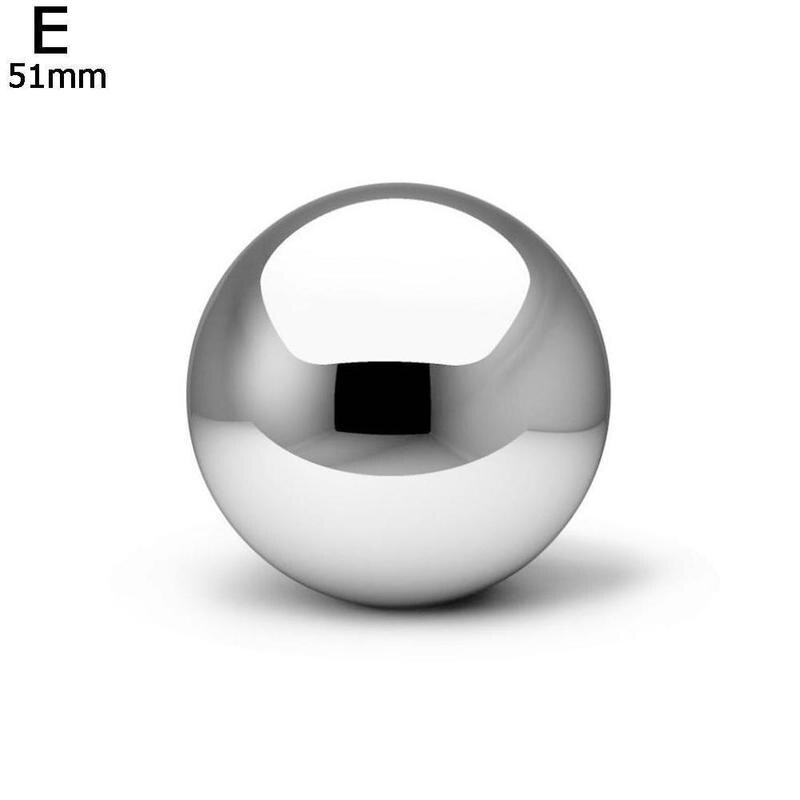25mm ~ 100mm högglans glitter stålkula sfär spegel ihålig boll för hem trädgård dekoration tillbehör prydnad: 51mm