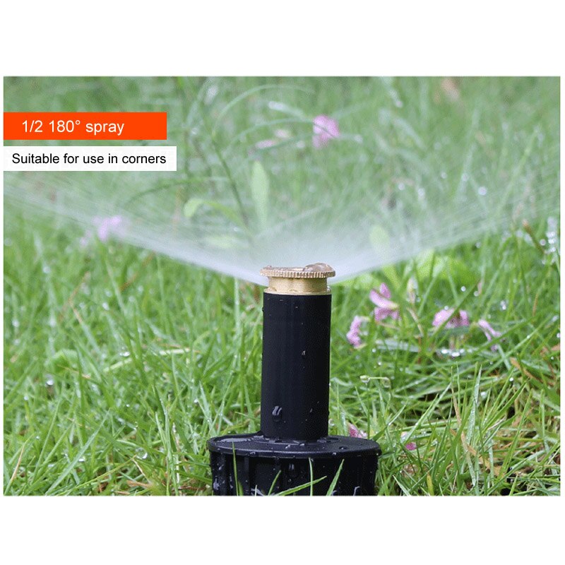 1Pc 90-360 Degree Pop up Sprinklers Plastic Lawn Watering Sprinkler Head Adjustable Garden Spray Nozzle 1/2" Female Thread: 180 degrees