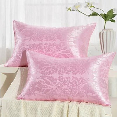 48*74cm luksus morbær silke pute/naturlig silke pute trykk minne nakke helse fem-stjerners hotell silke puter floral: Rosa (1 stk)