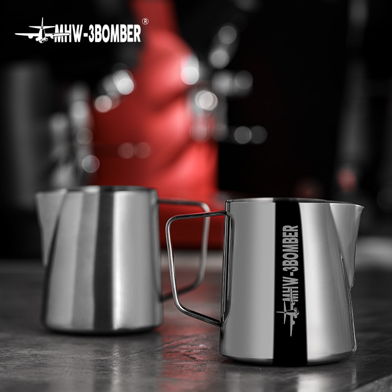 MHW-3Bomber Milch Krüge Milchaufschäumer Krug Krokodil Auslauf Edelstahl Barista Werkzeuge Kaffee Zubehör ziehen Blume