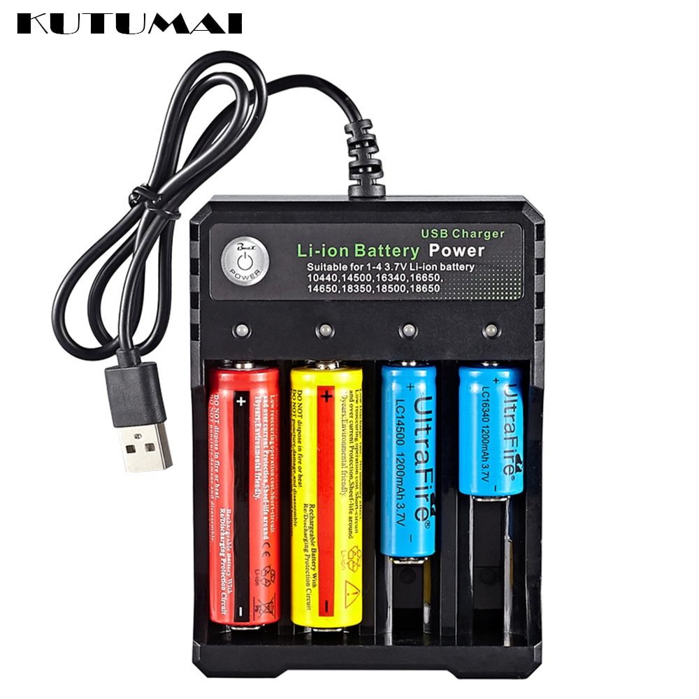 18650 Charger Independent Charging 3.7V Li-ion Battery Charger For 18350 16340 14500 10440 14500 16340 16650 14650 18350 18500