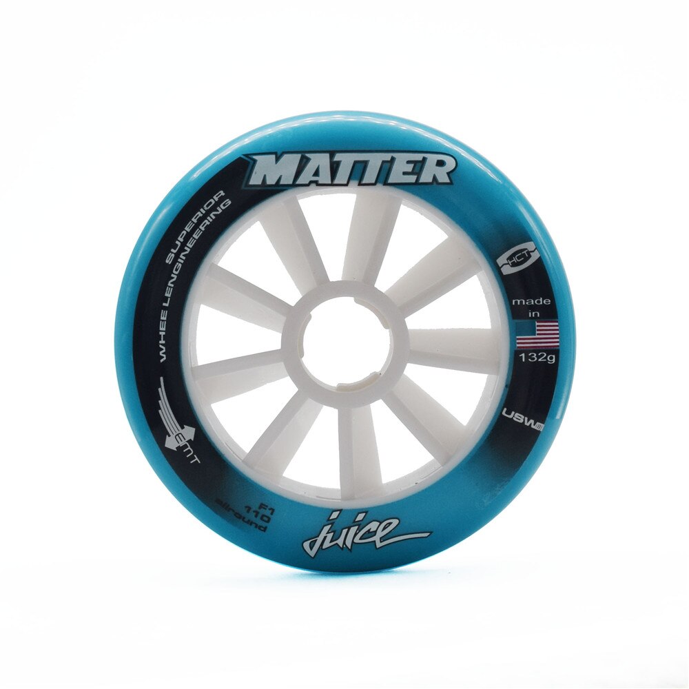 [110MM] MATTER JUICE inline speed skating wheel with F1 SUPERIOR emt competition level speed ruedas track road skating tyres: blue