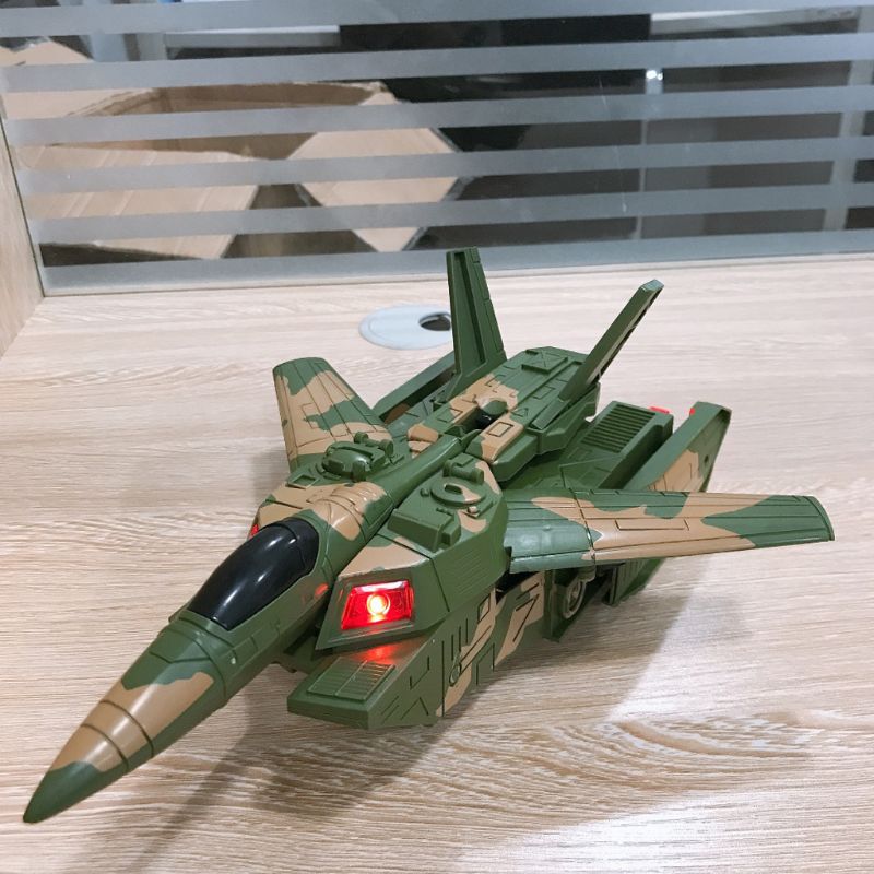 Tanque de avión de deformación eléctrica 2 en 1 transformación de luz LED de voz 63HE