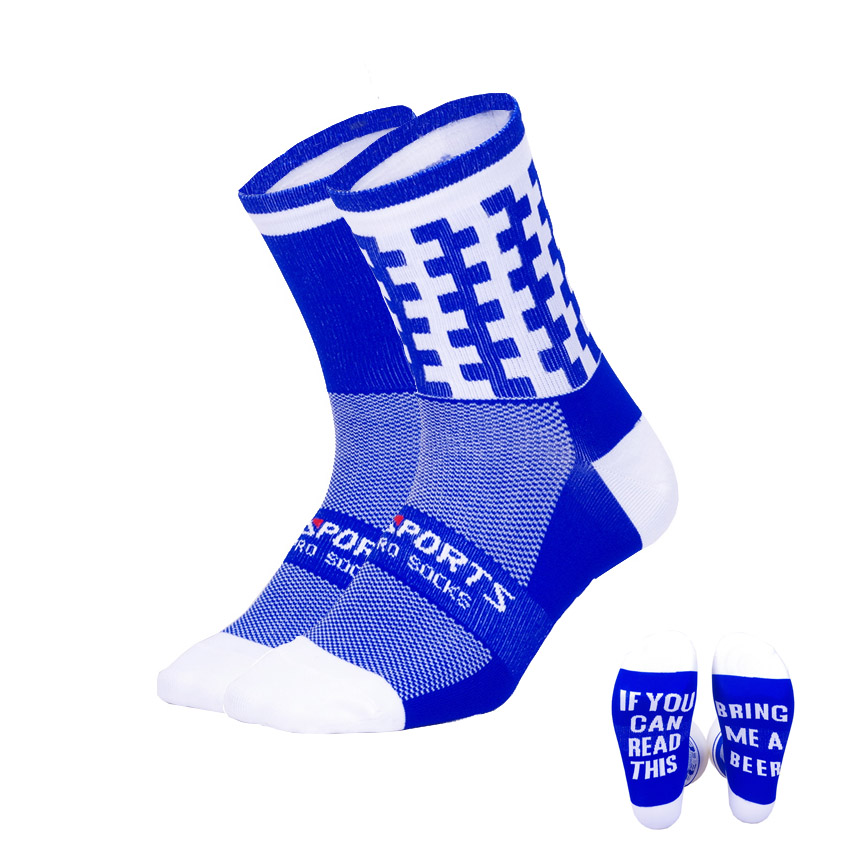 DH SPORT Lustige Lauf Socken Professionelle Sport Socken Frauen Männer Stilvolle Radfahren Kompression Camping Klettern Socke 38-45: Dark Blue