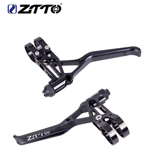 ZTTO 1 Pair Aluminum Bicycle Brakes V Brake Levers Brake Capliers Handle Mountain Cycling 2finger MTB Bike BMX V-Brake 4 Colors: Black Lever SL
