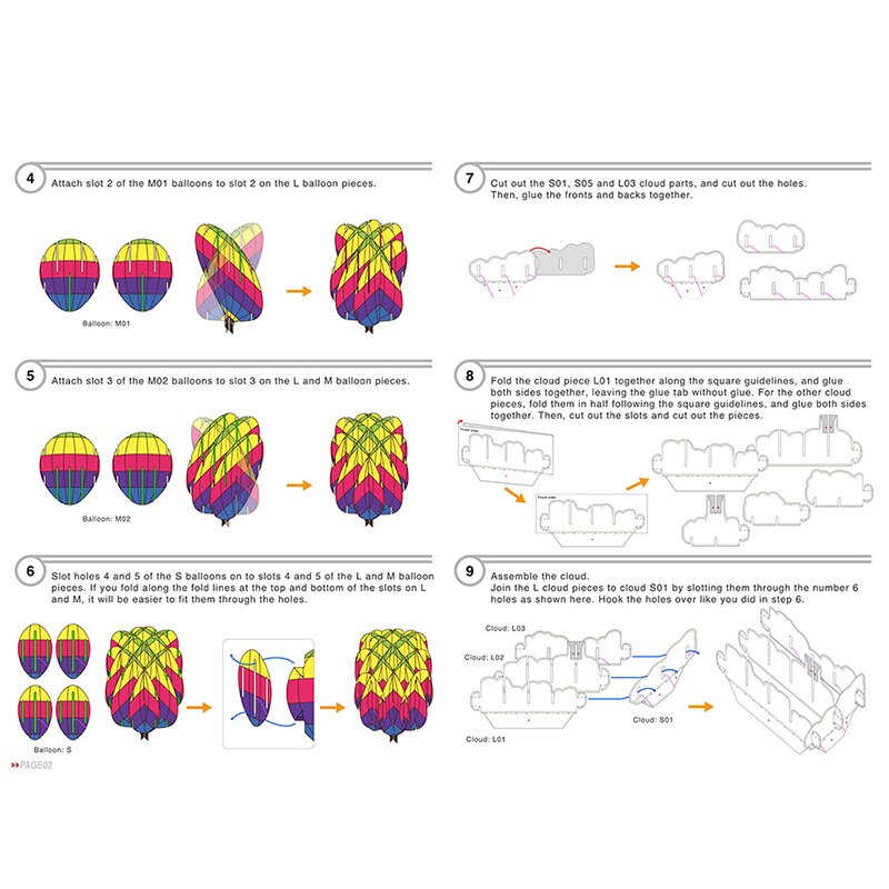 DIY Pop-up Card Air Balloon,Handmade 3D Anniversary Greeting Card Paper Model,Postcard Invitation Papercraft,Craft ER-137