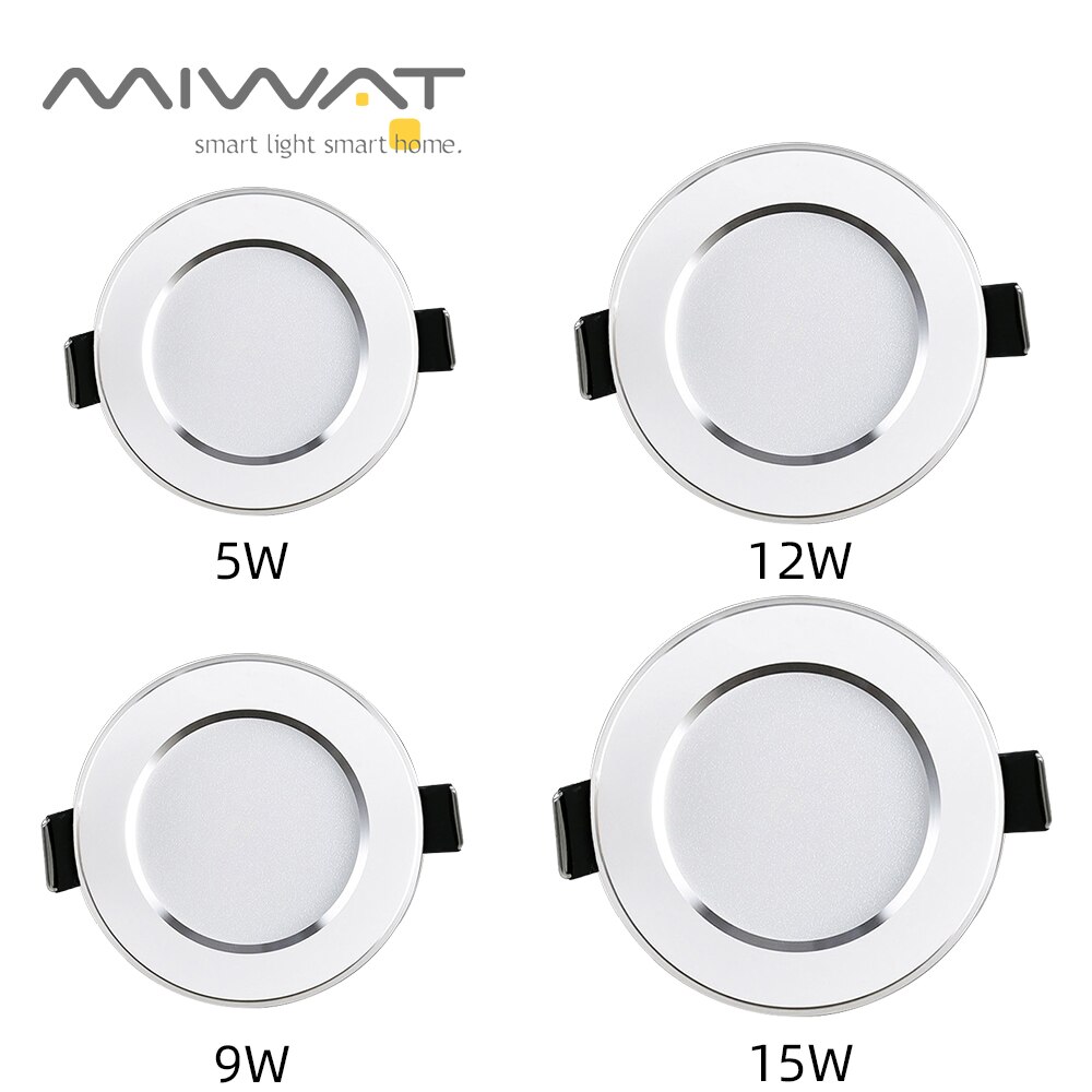 Ultradunne Led Downlight 5W 9W 12W 15W Led Tricolor Plafond Ronde Verzonken Lamp 220 v-240 V Led Spotlight Voor Badkamer Keuken