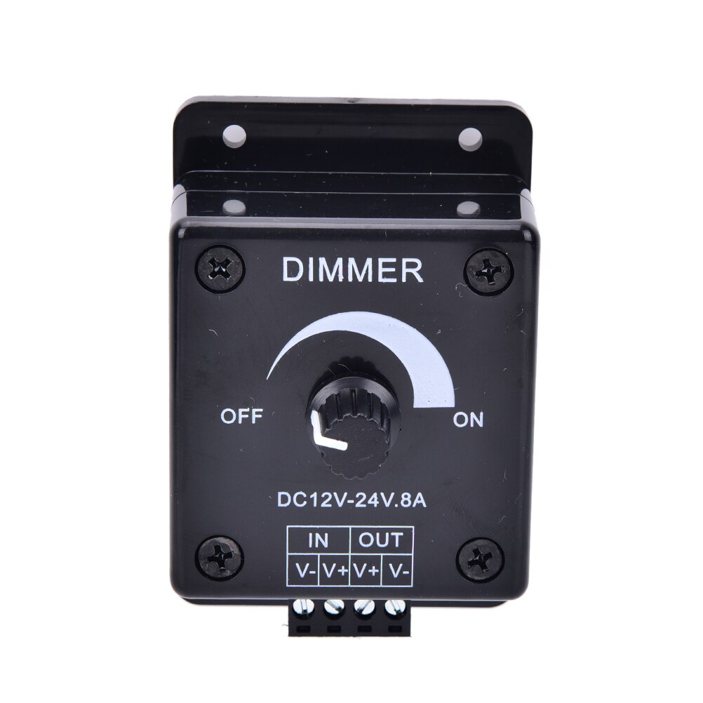 Black Adjustable LED Dimmer Switch Brightness Lamp Bulb Strip Driver Single Color Light Power Supply Controller DC 12V 24V 8A