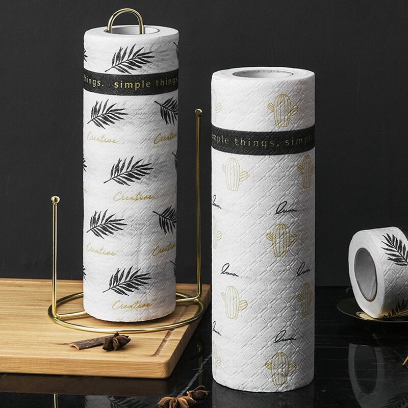 Servilleta de 2 rollos de tela no tejida desechable para paño de cocina, servilletas de mesa de papel