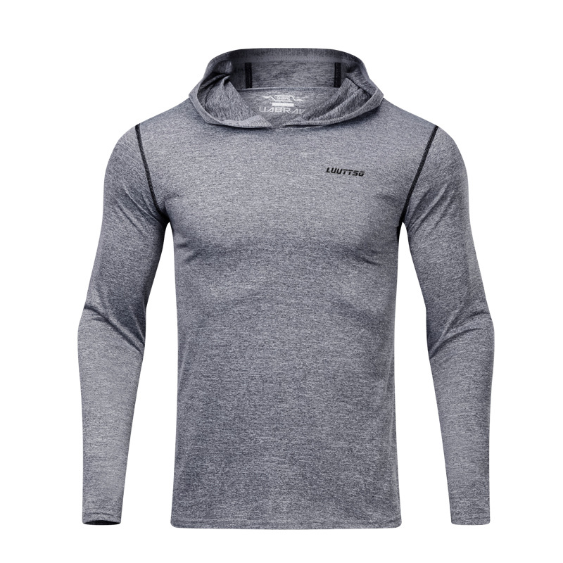 Autunno e inverno degli uomini di sport in esecuzione fitness abbigliamento maglione di formazione rapida asciugatura del sudore-assorbente casual felpa con cappuccio bianco giacca: M 57.5-65kg / 40