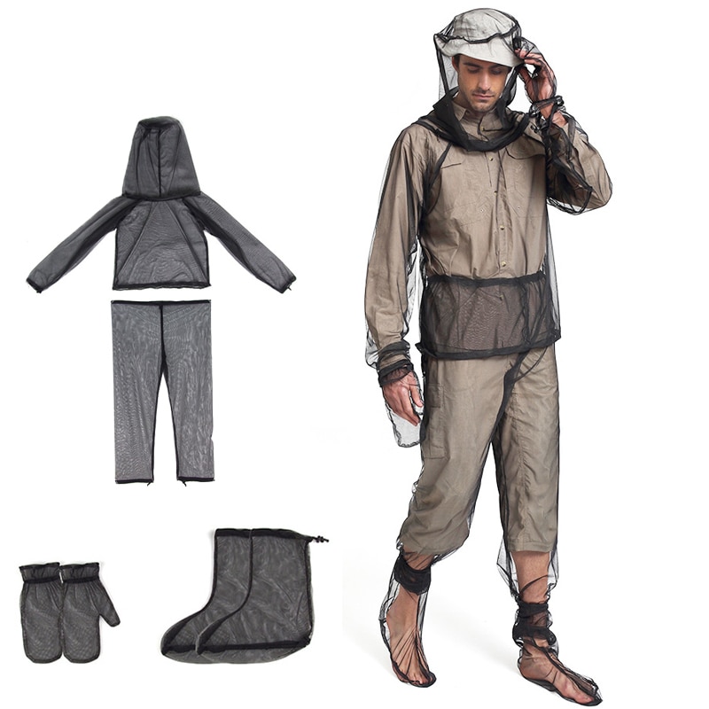 Men Quick-drying Breathable Mesh Net Insect Suit Anti Partial Suit Mosquito Clothes Partial And One Suit Outdoor Fishing Camping