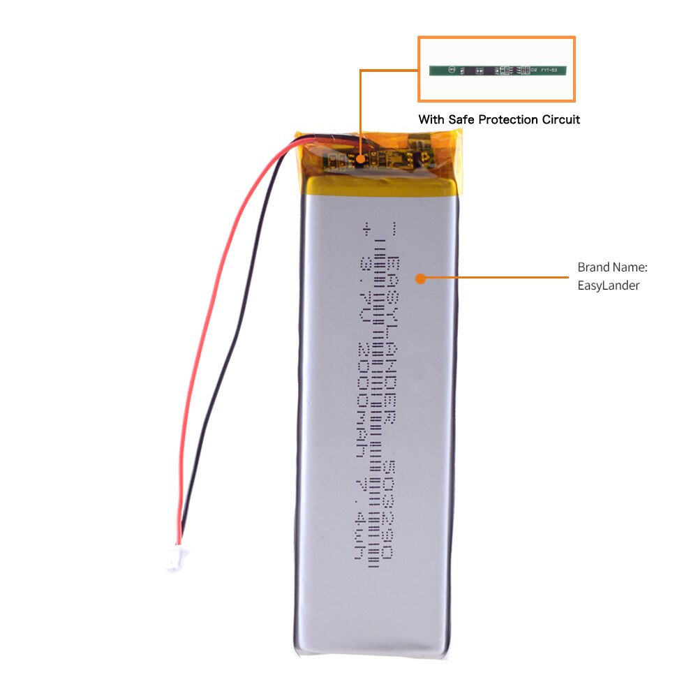 JST1.25 2P Tablet computer battery 503290 3.7V 1900MAH 503590 Universal Li-ion batteries for tablet pc Mechanical keyboards