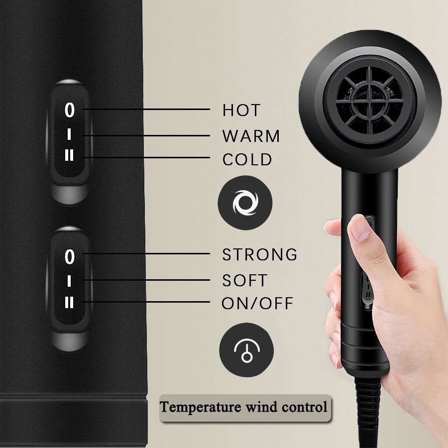 YIJIA 2200W Portable Mini Hair Dryer For Hair Blow Dryer Hair Brush Hairdryer Machine Travel Hairdryer