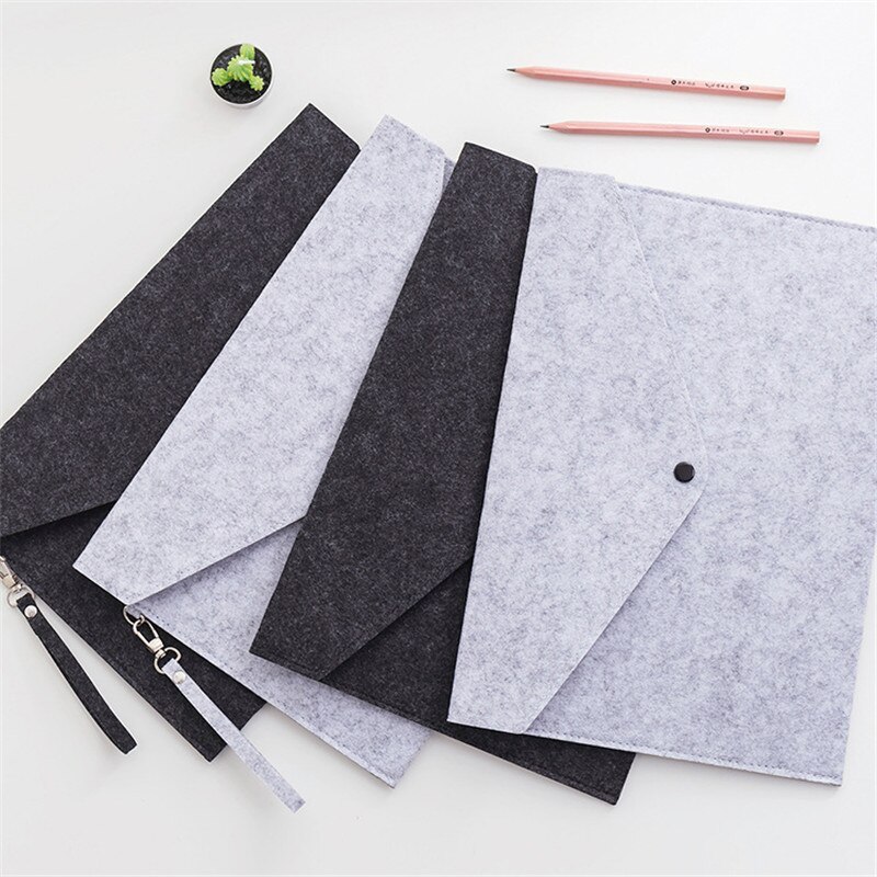 1PC Simple A4 Big Capacity Document Bag Business Briefcase File Folders Chemical Felt Filing Products School Office Supply
