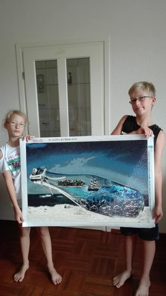 Miaodu Woondecoratie Kruissteek Mozaïek Mysterieuze fles Muursticker Diy Diamant Schilderij zoete Daimond Schilderijen Diaman