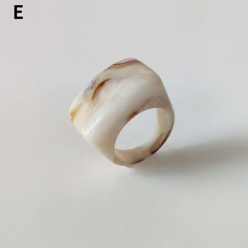 Bague créative en résine acrylique, Vintage, Simple, géométrique, carrée, pour femmes et hommes, bijoux: GRIS