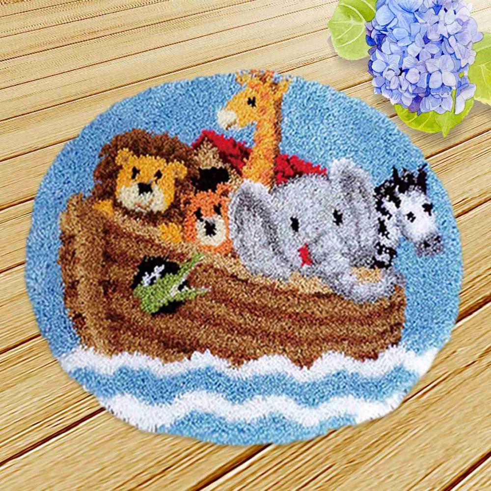 Christmas Knoopkussen Latch Hook Rug Kit Diy Latch Hook Tapijt Kussen Knooppakket Carpet Embroidery Foamiran For Needlework: 5P-ZD030