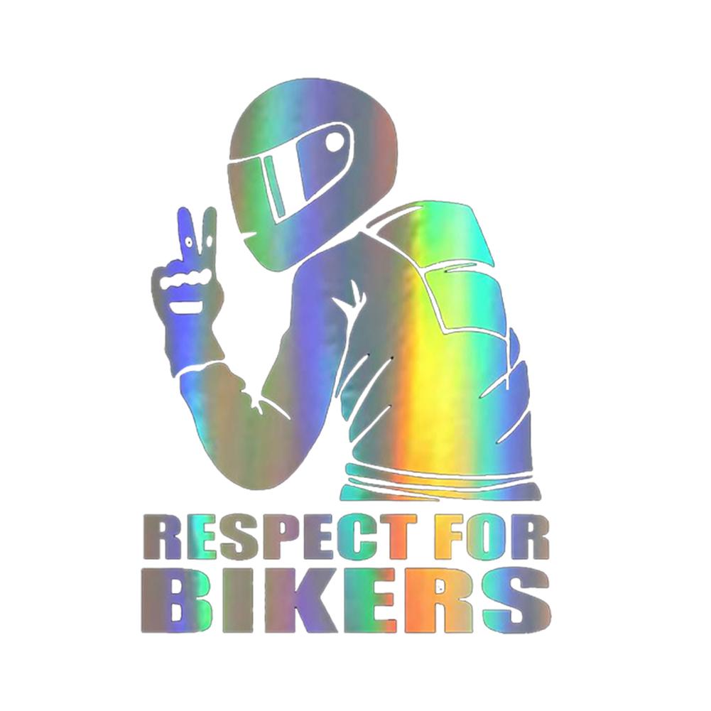 15x11CM Funny Car Stickers Respect Biker Sticker For Bikers Sticker On Car Motorcycle Vinyl 3D Stickers And Decals: Blue
